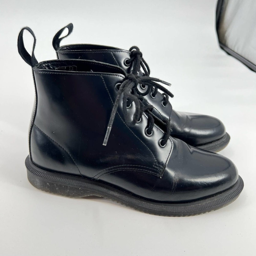 Martens Emmeline Refined Lace Up Leather Boot black polished smooth size 7 - Picture 2 of 10